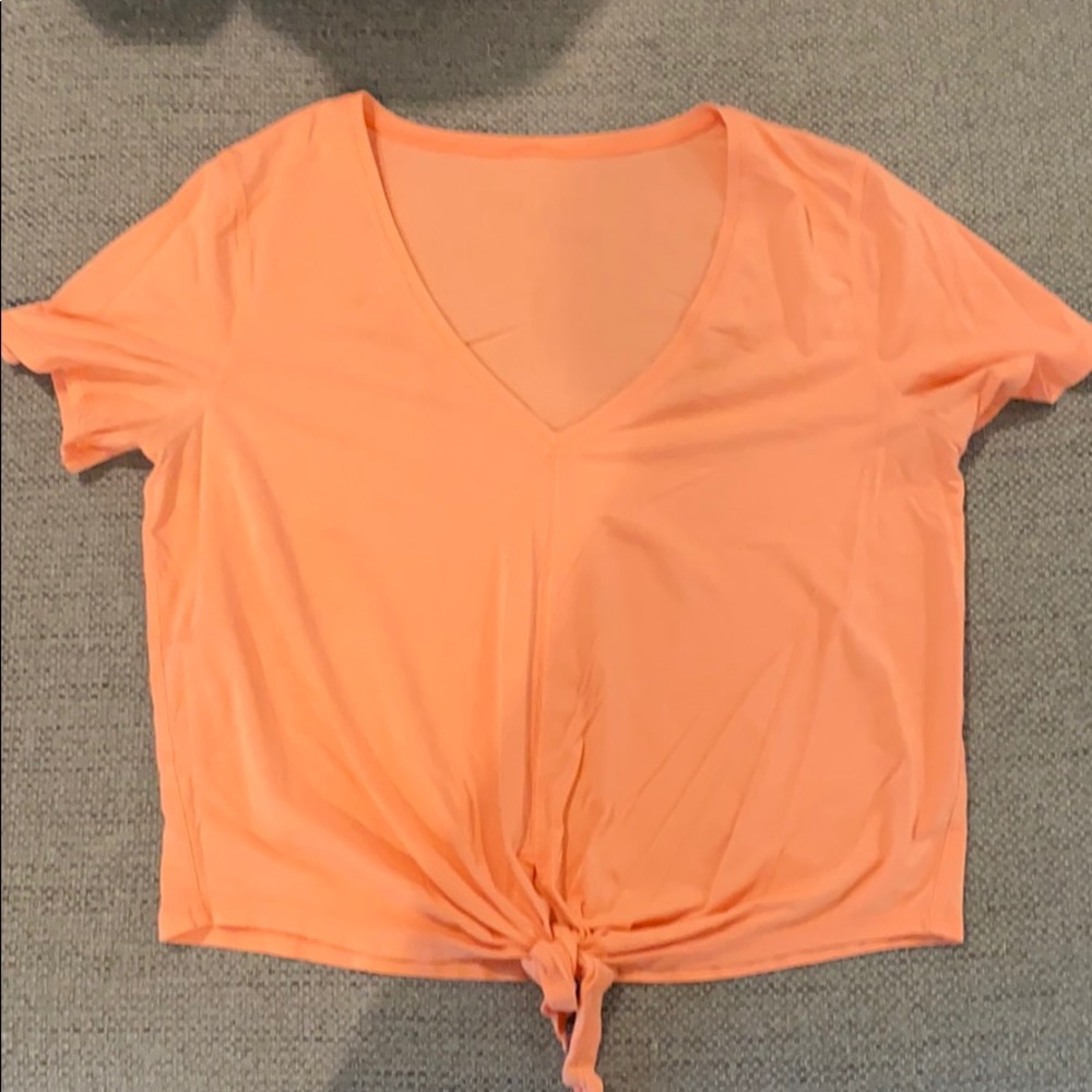 Lululemon crop tie front. PINK (not orange)